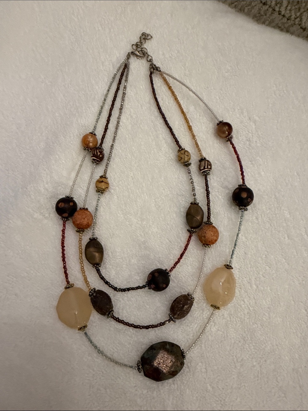Multi-Strand Brown Beaded Women's Necklace - Unbranded